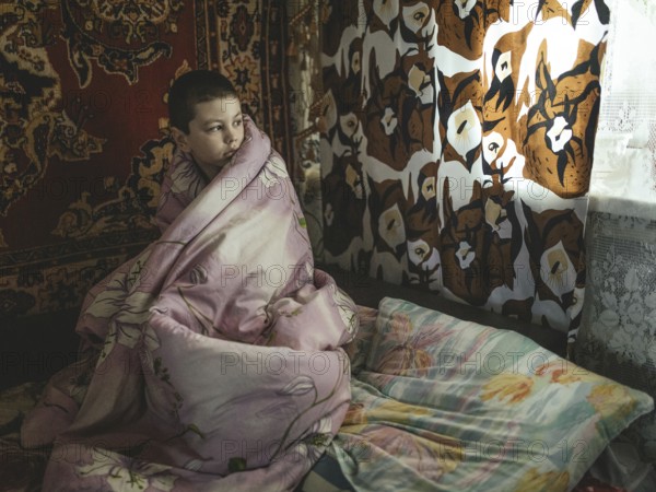 Nasar, 10 years old, severely traumatised, lives with his family in the frontline village of