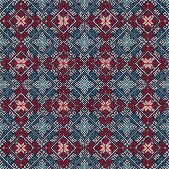 Decorative Palestinian seamless pattern in colors, traditional Tatreez embroidery, vector