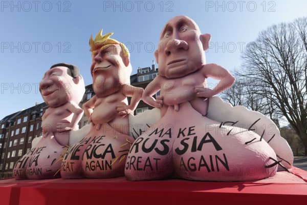 Autocrats Trump, Putin and Xi with big scrotums, Make America, Russia, China Great Again,