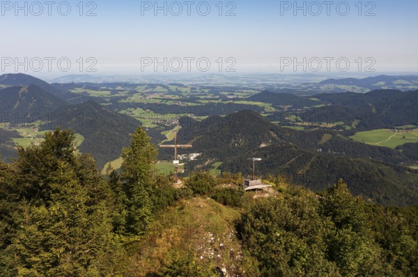 Drone image, summit cross on the Ochsenberg, Osterhorn group, Salzkammergut, Salzburg province,