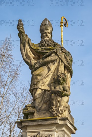 Statue of Augustine of Hippo, Charles Bridge, Prague - Praha, Czech Republic