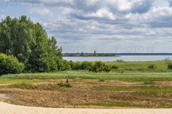 View from a sand dune in the nature reserve Altwarper Binnendünen, Neuwarper See and Riether