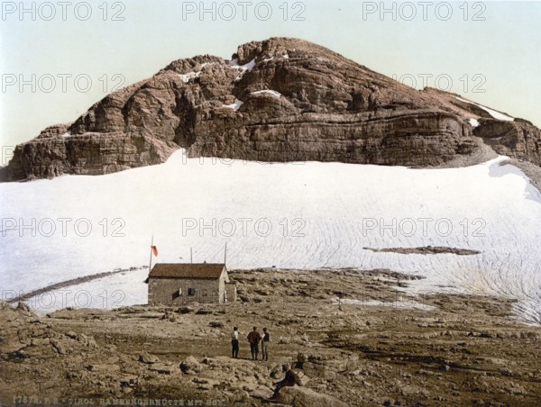 The Bamberg Hut, Mount Boe, Boe Hut, refuge in the Sella Group in the Dolomites, formerly