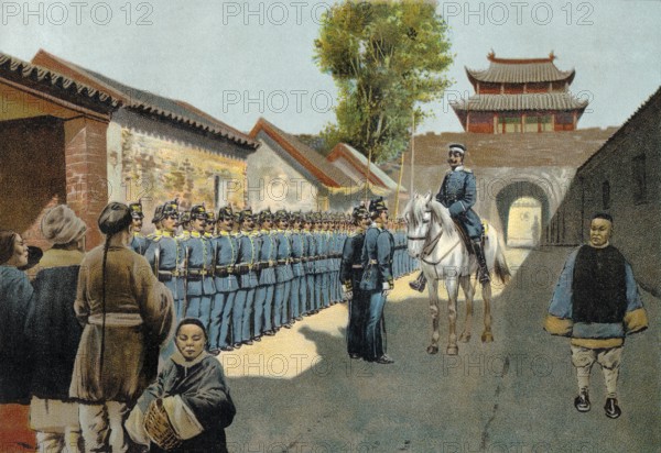 German troops of naval infantry of the Kiautschou Bay concession in China, c. 1900, Deutsche