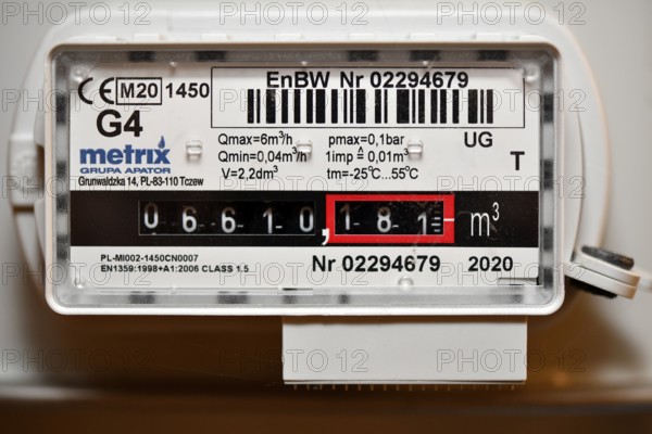Electricity meter, alternating current meter, energy meter, EnBW, building services, Stuttgart,