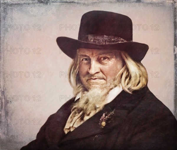 August Heinrich Hoffmann, Hoffmann von Fallersleben, 1798 –1874, German poet, digital edited