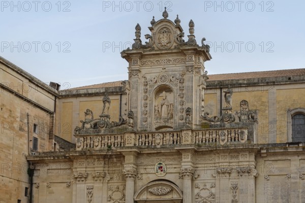 Facade of Lecce Cathedral, Duomo di Lecce, Cattedrale dell'Assunzione della Virgine, Lecce, Apulia,