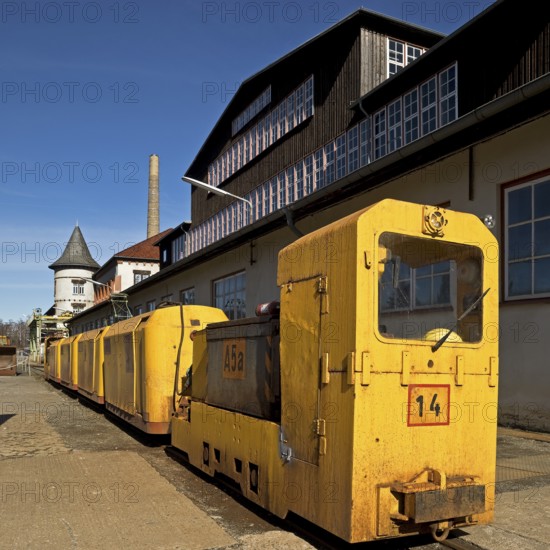 Mine railway, visitor mine, Rammelsberg ore mine, UNESCO World Heritage Site, Goslar, Lower Saxony,