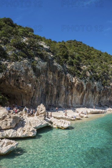 Rocky coast and beach, Cala Luna, Gulf of Orosei National Park, Parco Nazionale del Gennargentu e