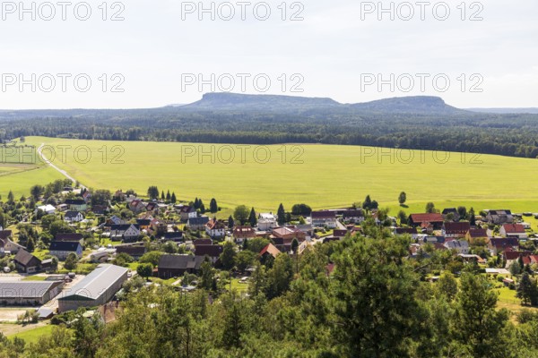 On the Kaiserkrone with panoramic view, view of Schöna, in the background Großer and Kleiner