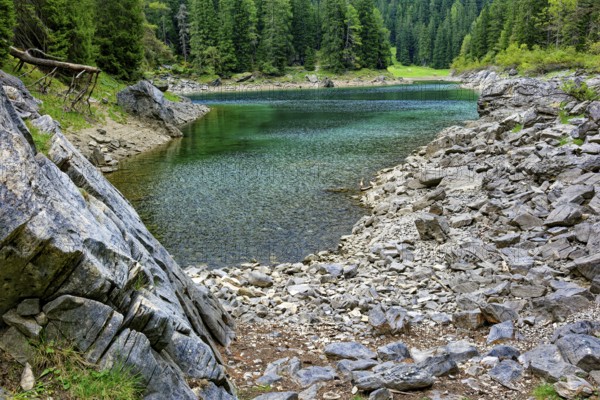 Obernberger See, mountain lake, landscape of the Stubai Alps, weather mood, cloud mood, Obernberg