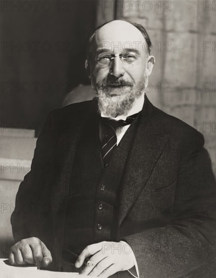 Erik Satie, 1866 – 1925, a French composer and pianist, portrait digitally edited according to a