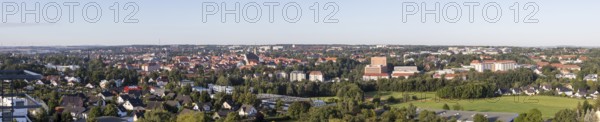 Panorama of the city view from the north-east with district administration office, Jakobikirche,