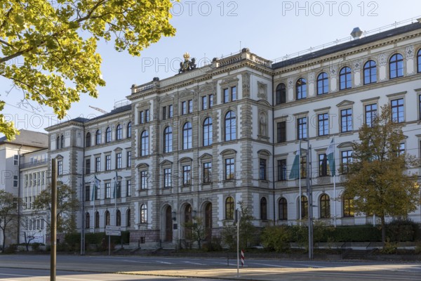 Building of the TU, Technical University, on the Street of Nations, exterior view, Chemnitz,