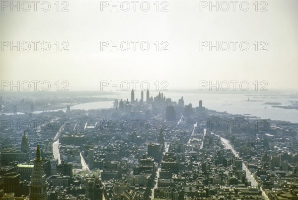 View from the Empire State Building to the skyscraper of Lower Manhattan, New York, NY State, USA