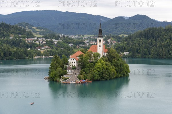 Lake Bled in north-west Slovenia with the famous island church of the Assumption of the Virgin