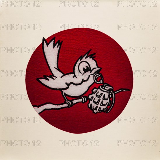 Banksy - Bird and Grenade, 2sweet bird with grenade in its beak, 002, exhibition The World of