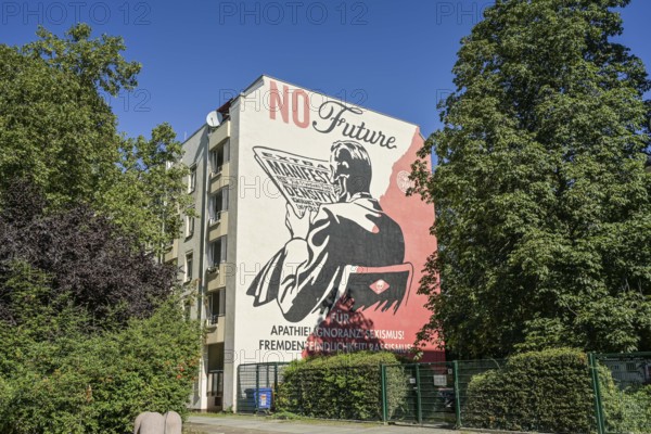 Mural entitled NO Future by Shepard Fairey aka Obey Giant, Schwerinstraße, Schöneberg,