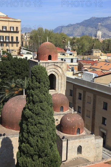 City of Palermo, view from the Campanile di San Giuseppe Cafasso to the domes of the Chiesa San
