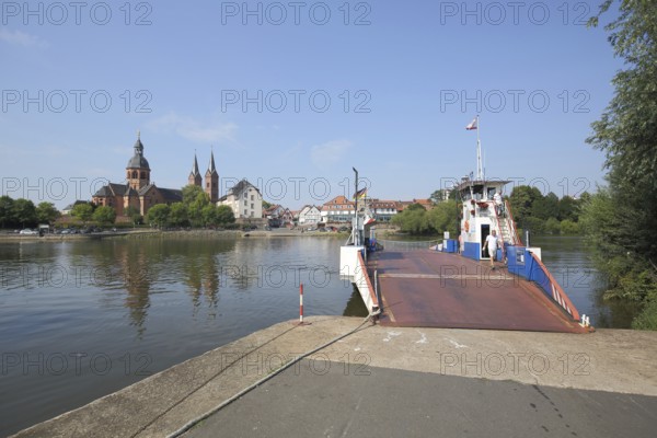 View of the Main and Einhard Basilica of St. Marcellinus and Peter, ferry, monastery complex,