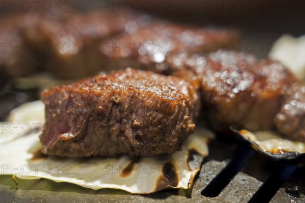 Japanese wagyu meat, steak, expensive delicacy also called Matsusaka beef, Kobe beef, Yonezawa beef