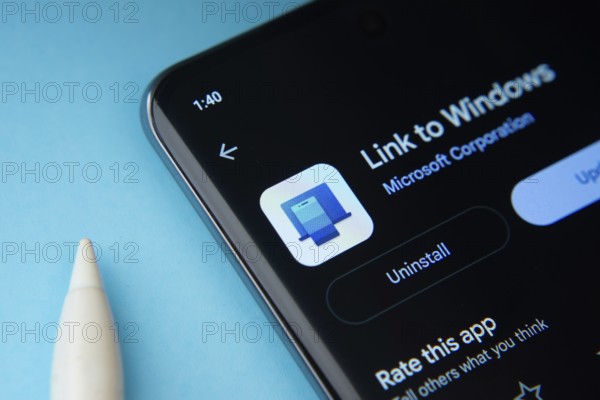 Dhaka, Bangladesh- 17 March 2025: The link to windows app from Google Playstore is displayed on a
