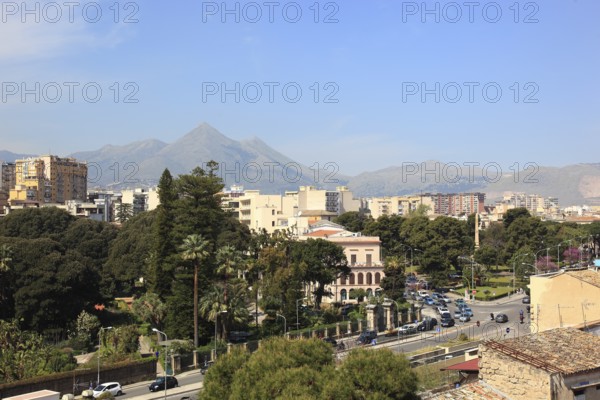 City of Palermo, view from the Campanile di San Giuseppe Cafasso over part of the city, Sicily,