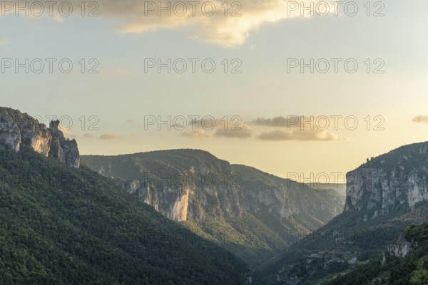 Jonte Gorges in the Cevennes National Park. Unesco World Heritage. Le Truel, Lozere, Aveyron,