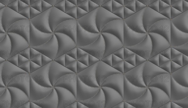 Stylish gray 3D wallpaper showcasing hexagonal and rhombus-shaped panels with soft,