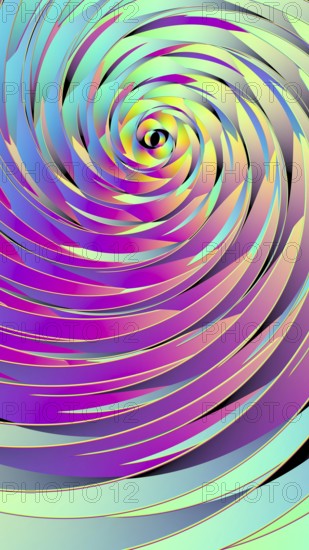 This captivating illustration features rotating sacred geometry with vibrant colors. The dynamic