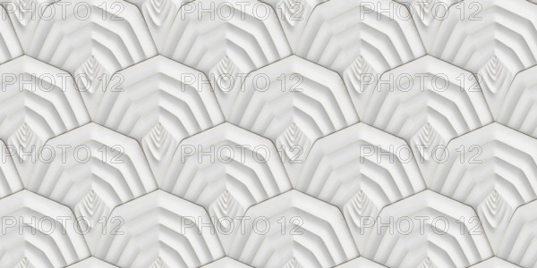 White prism pattern with a 3D depth effect creates an optical illusion of layered geometry. Ideal