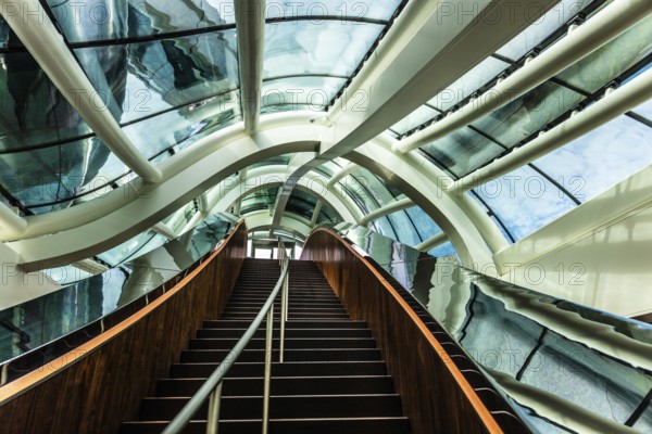 Spectacular double spiral staircase from ground floor to roof terrace, offering breathtaking views