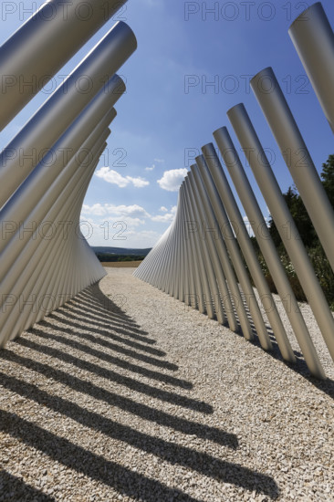 Art in public space, sculpture made of aluminum profile pipes by artist Martin Burchard, life's