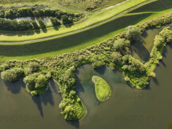 Haltern-Marl, North Rhine-Westphalia, Germany - Lippe, flood protection in the