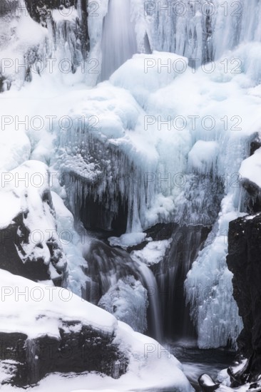 Frozen waterfall, Fossardarlur, Sudausturland, Iceland