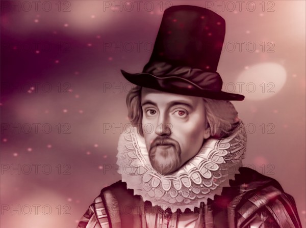 Portrait of Sir Francis Bacon, Baron Baco of Verulam, 1561 - 1626, English lawyer, statesman,