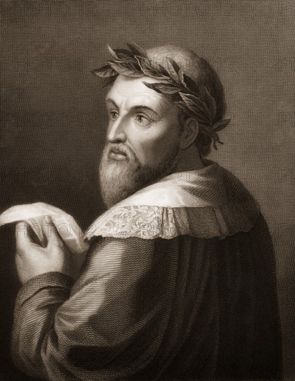 Steel engraving, c. 1860, Ludovico Ariosto or Ariost, 1474 - 1533, an Italian humanist, author and