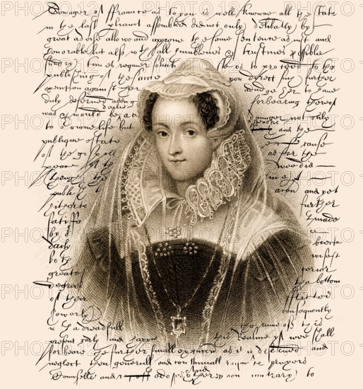 Faksimile des Hinrichtungsbefehls für Maria Stuart, Königin der Schotten, verfasst von Elisabeth I.