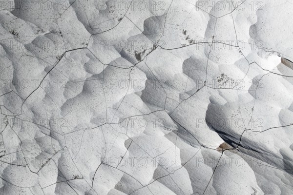 Aerial view of the pumice field in Catamarca, Argentina, featuring dramatic landscapes. Weathered