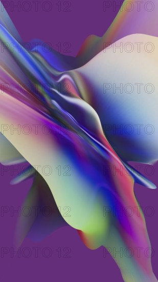This image features a vivid 3D extrusion with a holographic effect, seamlessly blending a multitude