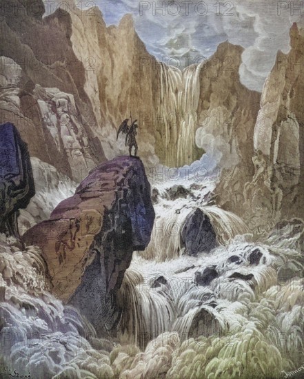 Illustration by Gustave Dore (1832-1883) for Paradise Lost, The Paradise Lost, published in 1667,