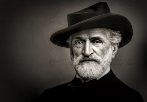 Giuseppe Fortunino Francesco Verdi, 1813 – 1901, Italian composer, digitally edited after a