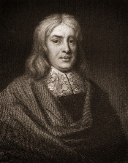 Thomas Sydenham, 1624 - 1689, an English physician, Portrait von Thomas Sydenham oder Syndenham,