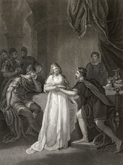 Vortigern, König der Briten, und seine Frau Rowena, Tochter des angelsächsischen Häuptlings