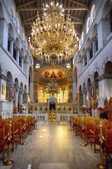 Interior view of Hagios Demetrios Church, also known as Agios Dimtrios or Demetrios Basilica,