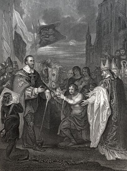 Wilhelm I., Wilhelm der Eroberer, ca. 1028-1087, erhält am 25. Dezember 1066 in der Westminster