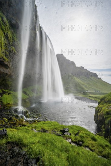 Seljalandsfoss waterfall, long exposure, Seljalandsa river, South Iceland, Iceland