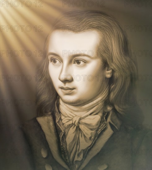 Portrait of Georg Philipp Friedrich Freiherr von Hardenberg, pseudonym and pen name Novalis, 1772 -