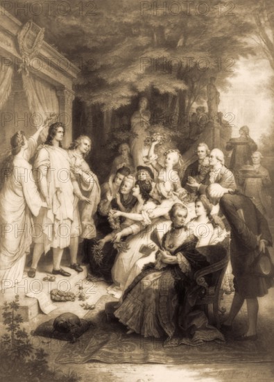 A performance of Iphigenia in Tauris at Weimar, featuring Goethe as Orestes, Karl August as Pylades