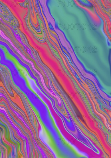 A dynamic abstract art piece showcasing vibrant waves of color, merging fluidly to create a